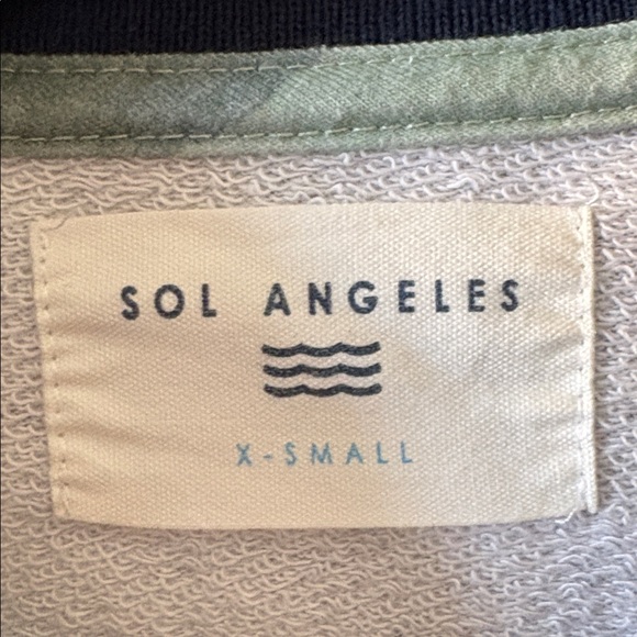 SOL Angeles EUC Woman’s Camo Sweatshirt with Red, White and Blue trim size XS - Picture 2 of 6